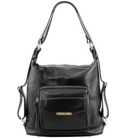 Придбати Женская кожаная сумка-рюкзак 2 в 1 Tuscany TL141535  (Черный), image , характеристики, відгуки