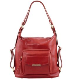 Придбати Женская кожаная сумка-рюкзак 2 в 1 Tuscany TL141535  (Красный), image , характеристики, відгуки