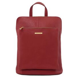 Придбати Рюкзак-сумка женская кожаная (Италия) Tuscany TL141682 (Красный), image , характеристики, відгуки