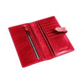 Купить Портмоне, красное женское с хлястиком Grande Pelle 524660, фото , характеристики, отзывы