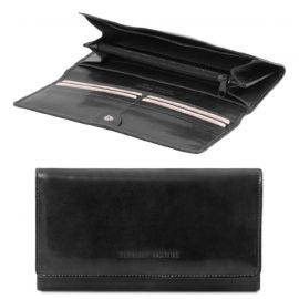 Купить Эксклюзивный кожаный бумажник кошелек женский Tuscany Leather TL140787 (Черный), фото , характеристики, отзывы