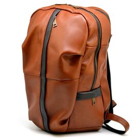 Купить - Мужской кожаный городской рюкзак рыжий с коричневым GB-7340-3md TARWA, фото , характеристики, отзывы