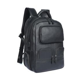 Придбати Мужской кожаный рюкзак JD2766A John McDee черный, image , характеристики, відгуки