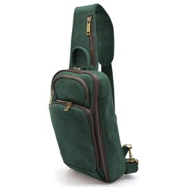 Купить - Кожаный рюкзак слинг на одно плечо TARWA RE-0910-4lx зеленый цвет, фото , характеристики, отзывы