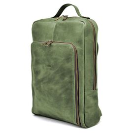 Придбати Рюкзак для ноутбука 15 дюймов RE-1240-4lx в зеленой коже крейзи хорс, image , характеристики, відгуки