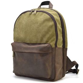 Придбати Мужcкой рюкзак кожа и канвас хакки для ноутбука TARWA RHc-7273-3md, image , характеристики, відгуки