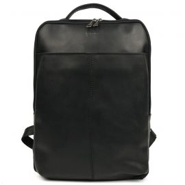 Придбати Кожаный мужской рюкзак черный RA-7281-3md с передним карманом на молнии, image , характеристики, відгуки