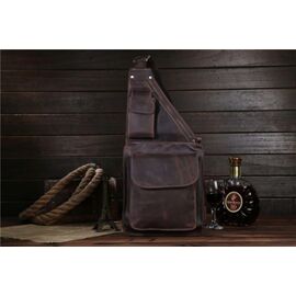 Придбати Фирменная кожаная сумка кросс-боди, рюкзак на одно плечо, цвет коричневый, Bexhill bx1089, image , характеристики, відгуки
