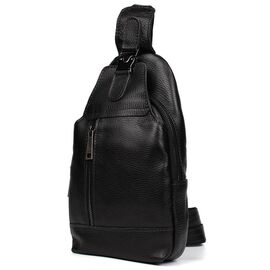 Придбати Мужской рюкзак слинг кожаный черный флотар TARWA FA-0116-3md, image , характеристики, відгуки