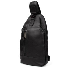 Придбати Мужской рюкзак слинг кожаный черный TARWA GA-0116-3md, image , характеристики, відгуки