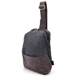 Купить - Рюкзак слинг на одно плечо из кожи и канвас TARWA GCa-1905-3md, фото , характеристики, отзывы