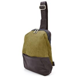 Купить - Рюкзак слинг на одно плечо из кожи и канвас TARWA GCh-1905-3md, фото , характеристики, отзывы