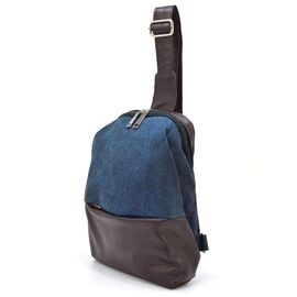 Купить - Рюкзак слинг на одно плечо из кожи и канвас TARWA GCk-1905-3md, фото , характеристики, отзывы
