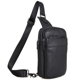 Придбати Кожаный мини-рюкзак на одну шлейку John McDee 4002А-1, image , характеристики, відгуки