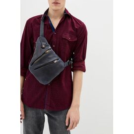 Придбати Чоловіча шкіряна сумка-слінг RK-6402-3md темно-синя бренд TARWA, image , характеристики, відгуки