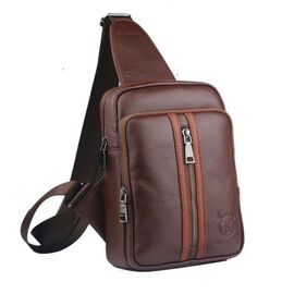 Придбати Стильний чоловічий рюкзак-моношлейка зі шкіри BULL T1357 коричневий, image , характеристики, відгуки