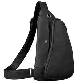 Придбати Кожаный рюкзак слинг TIDING tid3026A черный, image , характеристики, відгуки
