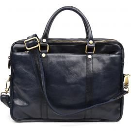 Придбати Стильная кожаная сумка синяя Firenze 0502Blu, image , характеристики, відгуки