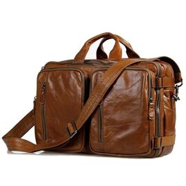 Придбати Шкіряна сумка трансформер: рюкзак, бриф, сумка 7014B, image , характеристики, відгуки