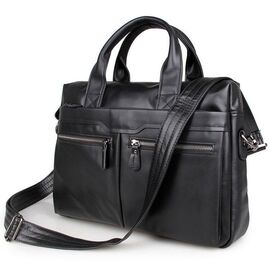 Купить - Кожаная сумка черная мужская 7122A (мессенджер, портфель), фото , характеристики, отзывы