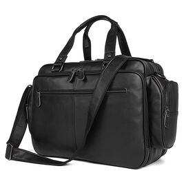 Купить Большая кожаная офисная или дорожная черная сумка 7150A John McDee, фото , характеристики, отзывы