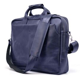 Купить - Мужская сумка для ноутбука 17" из натуральной кожи синяя TARWA RK-1019-4lx, фото , характеристики, отзывы