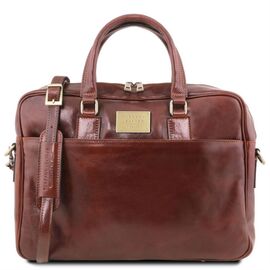 Купить - Кожаный портфель для ноутбука с передним карманом Tuscany Leather Urbino TL141241 (Коричневый), фото , характеристики, отзывы
