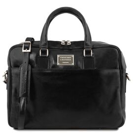 Купить - Кожаный портфель для ноутбука с передним карманом Tuscany Leather Urbino TL141241 (Черный), фото , характеристики, отзывы