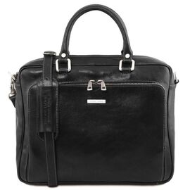 Купить - Кожаный портфель для ноутбука с передним карманом Pisa Tuscany TL141660 (Черный), фото , характеристики, отзывы