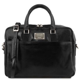Купить Кожаная сумка портфель для ноутбука на два отделения Tuscany Leather Urbino TL141894 (Черный), фото , характеристики, отзывы
