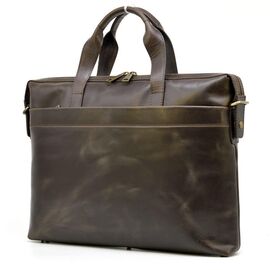 Придбати Кожаная тонкая сумка для ноутбука GC-0042-4lx коричневая от TARWA, image , характеристики, відгуки