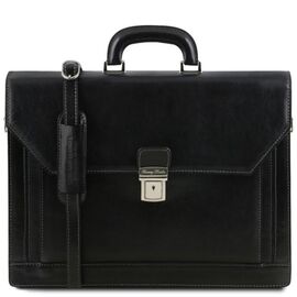Придбати Кожаный мужской портфель на два отделения NAPOLI Tuscany Leather TL141348 (Черный), image , характеристики, відгуки