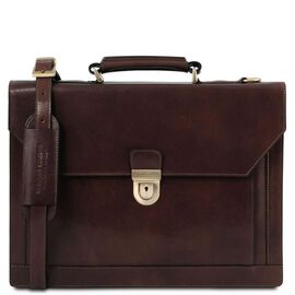 Купить - Кожаный портфель на 3 отделения от Tuscany TL141732 Cremona  (Темно-коричневый), фото , характеристики, отзывы