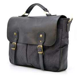 Купить - Мужская сумка портфель из канвас и лошадиной кожи TARWA AG-3960-3md, фото , характеристики, отзывы