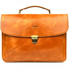 Купить Кожаный мужской портфель на два отделения TARWA GBalc-2067-4lx медовий, фото , характеристики, отзывы