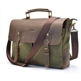Придбати Мужская сумка-портфель кожа+парусина RH-3960-4lx от украинского бренда TARWA, image , характеристики, відгуки