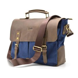 Купить - Мужская сумка-портфель кожа + парусина RK-3960-4lx от украинского бренда TARWA, фото , характеристики, отзывы