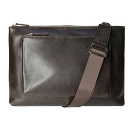 Придбати Мужская сумка Grande Pelle 260х370х105 мм глянцевая кожа SICILIA  шоколад, image , характеристики, відгуки