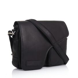 Купить Кожаная мужская сумка через плечо черная Hill Burry HB3062, фото , характеристики, отзывы