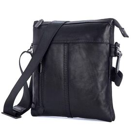 Придбати Уникальная кожаная сумка через плечо, черный цвет, John McDee, JD1023A, image , характеристики, відгуки