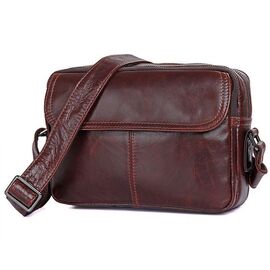Купить - Стильная мужская сумка через плечо, коричневый цвет, John McDee, JD1026B, фото , характеристики, отзывы