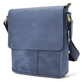 Купить - Небольшая мужская сумка через плечо кожаная Limary lim-354RK синяя, фото , характеристики, отзывы