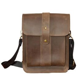 Купить Кожаная сумка планшет мессенджер с клапаном Limary lim0123rc коричневая, фото , характеристики, отзывы