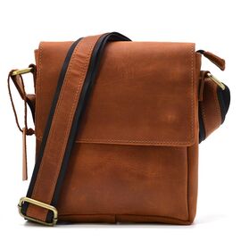Купить - Кожаная сумка на плечо с 4 карманами рыжая TARWA RB-4150-4sa, фото , характеристики, отзывы