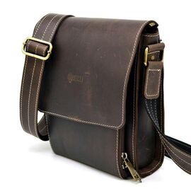 Купить Кожаная сумка-планшент через плечо RCw-3027-3md бренда TARWA с белой строчкой, фото , характеристики, отзывы