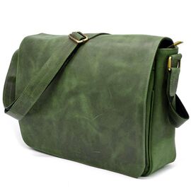 Придбати Мужская кожаная сумка через плечо с клапаном TARWA RE-1047-3md зеленая, image , характеристики, відгуки
