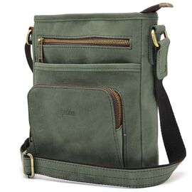 Купить - Мужская кожаная сумка с карманом RE-1303-3md TARWA зеленая, фото , характеристики, отзывы