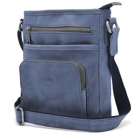 Придбати Мужская кожаная сумка с карманом RK-1303-3md TARWA синяя, image , характеристики, відгуки