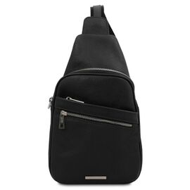 Купить - Рюкзак на одно плечо из мягкой кожи Tuscany Leather TL142022, рюкзак слинг (Черный), фото , характеристики, отзывы