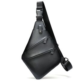 Купить - Кожаная нагрудная сумка слинг мужская черная bx7323 Bexhill, фото , характеристики, отзывы